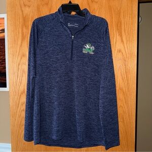 Norte Dame Under Armour Heathered Blue Quarter-Zip Pullover